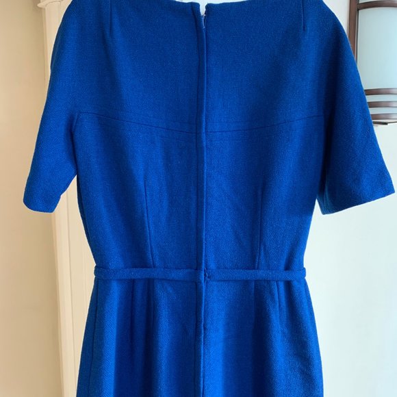 Vintage 1960s XS royal blue wool dress - Picture 3 of 3